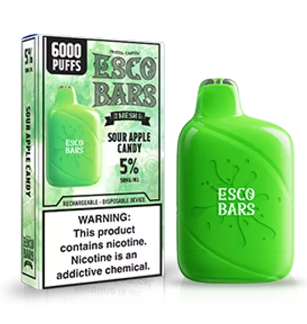 Esco Bars 5 6000 Puff Sour Candy Apple Disposable